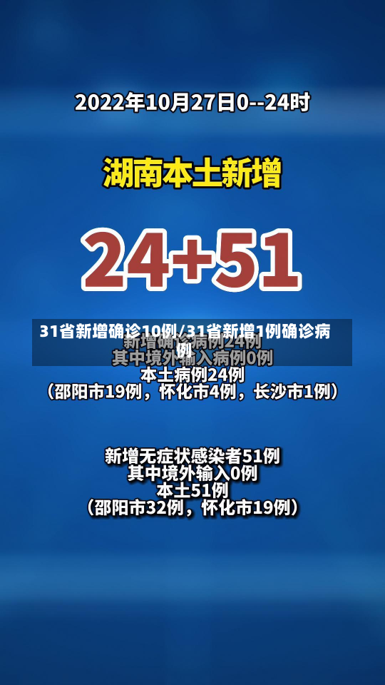 31省新增确诊10例/31省新增1例确诊病例