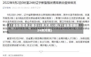 31省份新增本土确诊55例河南33例(31省新增确诊24例河南)