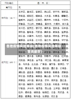 各地疫情风险等级(各地疫情风险等级查询最新)