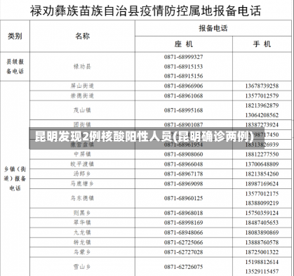 昆明发现2例核酸阳性人员(昆明确诊两例)