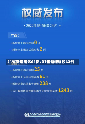 31省新增确诊61例/31省新增确诊63例