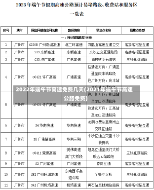 2022年端午节高速免费几天(2021年端午节高速公路免费)