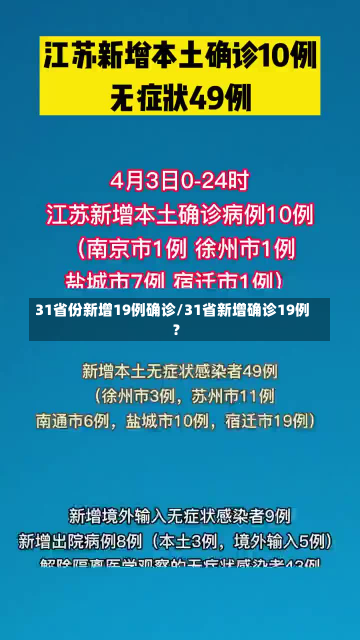 31省份新增19例确诊/31省新增确诊19例?