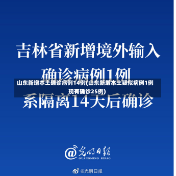 山东新增本土确诊病例14例(山东新增本土疑似病例1例 现有确诊25例)