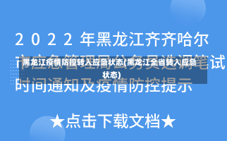 黑龙江疫情防控转入应急状态(黑龙江全省转入应急状态)