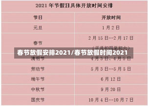 春节放假安排2021/春节放假时间2021