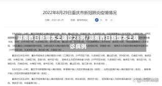 湖南昨日新增本土确诊28例/湖南昨日新增本土确诊病例