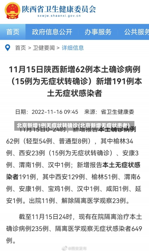 北京新增1例无症状转确诊(北京新增无症状患者)