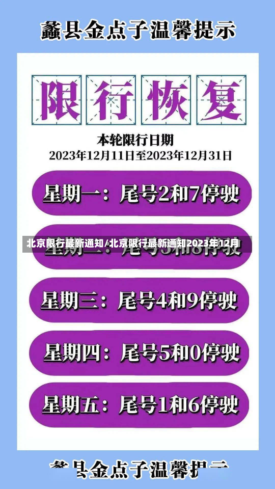 北京限行最新通知/北京限行最新通知2023年12月