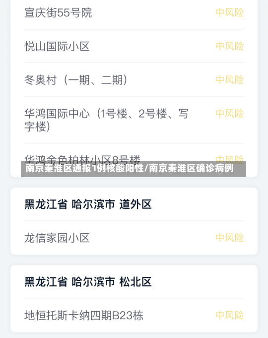 南京秦淮区通报1例核酸阳性/南京秦淮区确诊病例