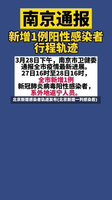 北京新增感染者轨迹发布(北京新增一列感染着)