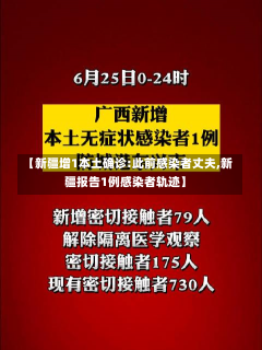 【新疆增1本土确诊:此前感染者丈夫,新疆报告1例感染者轨迹】