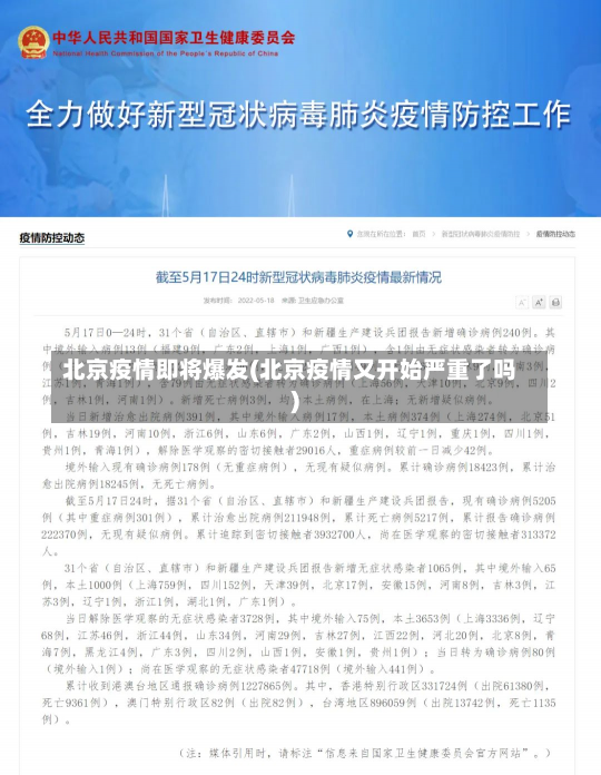 北京疫情即将爆发(北京疫情又开始严重了吗)