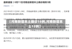 【河南新增本土确诊15例,河南新增本土12例】