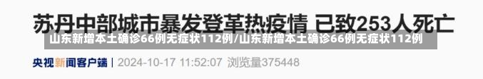 山东新增本土确诊66例无症状112例/山东新增本土确诊66例无症状112例