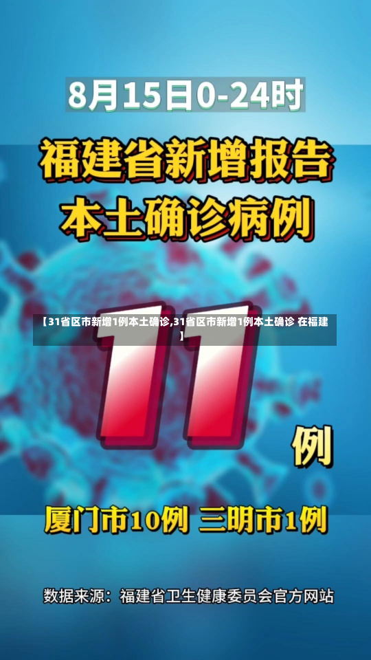 【31省区市新增1例本土确诊,31省区市新增1例本土确诊 在福建】