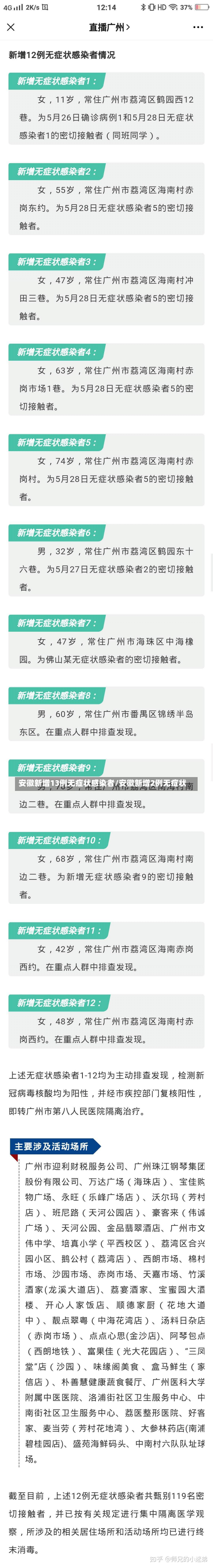 安徽新增13例无症状感染者/安徽新增2例无症状