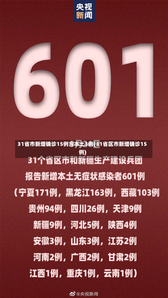 31省市新增确诊15例含本土3例(31省区市新增确诊15例)