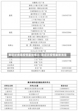 新冠状病毒疫情最新情况/新冠状疫情最新消息