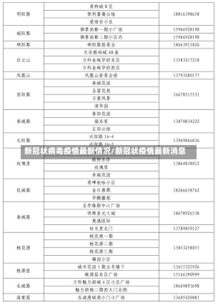 新冠状病毒疫情最新情况/新冠状疫情最新消息