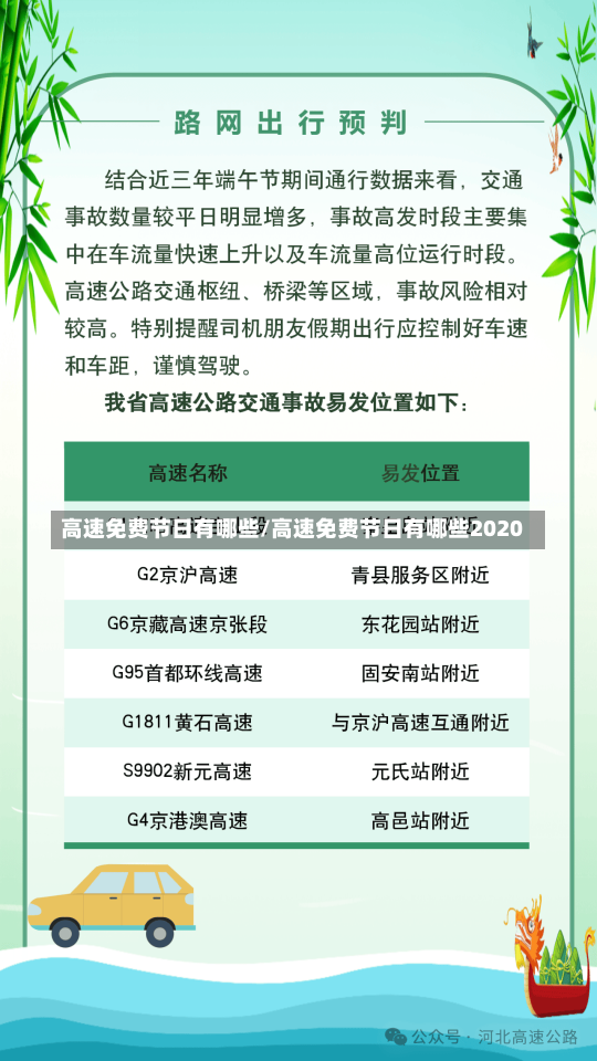 高速免费节日有哪些/高速免费节日有哪些2020