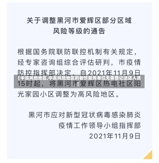 【中高风险地区,中高风险地区的餐饮服务单位无需登记进店人员】