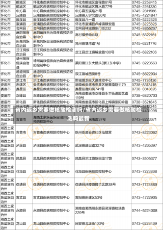 省内返乡需要做核酸检测吗/省内返乡需要做核酸检测吗最新