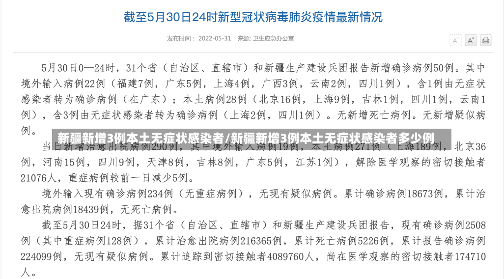 新疆新增3例本土无症状感染者/新疆新增3例本土无症状感染者多少例