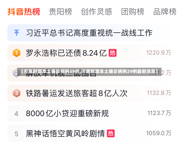 【河南新增本土确诊病例29例,河南新增本土确诊病例29例最新消息】