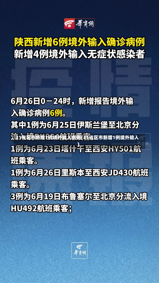 31省区市新增1例境外输入病例(31省区市新增1例境外输入)