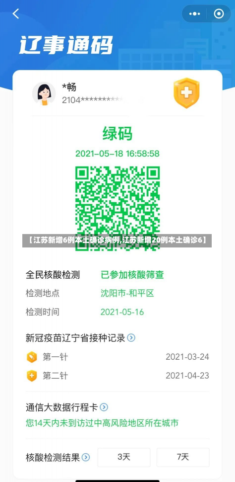 【江苏新增6例本土确诊病例,江苏新增20例本土确诊6】