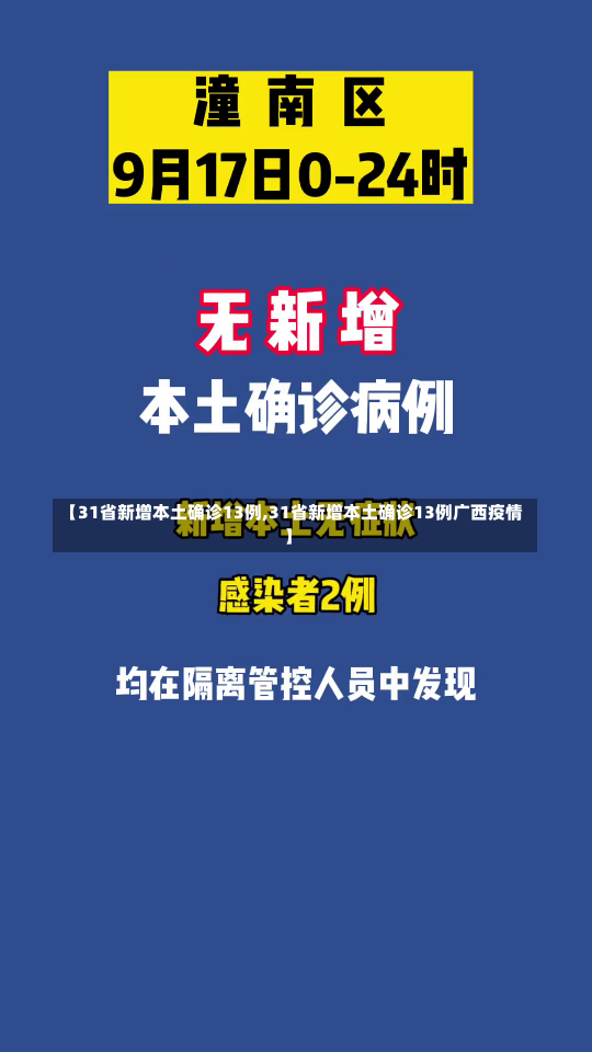 【31省新增本土确诊13例,31省新增本土确诊13例广西疫情】