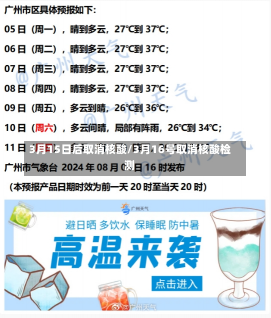 3月15日后取消核酸/3月16号取消核酸检测