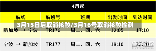 3月15日后取消核酸/3月16号取消核酸检测