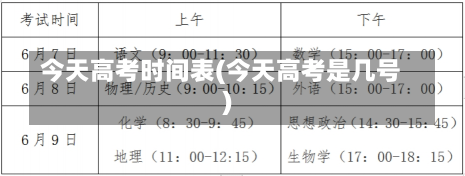 今天高考时间表(今天高考是几号)