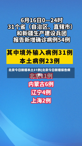 北京今日新增本土31例(北京今日新增报告病例)