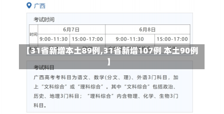 【31省新增本土89例,31省新增107例 本土90例】