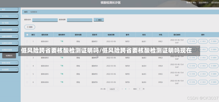 低风险跨省要核酸检测证明吗/低风险跨省要核酸检测证明吗现在