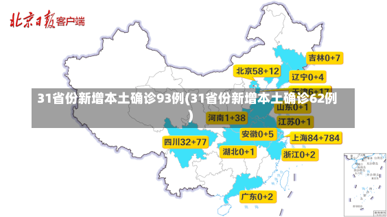 31省份新增本土确诊93例(31省份新增本土确诊62例)