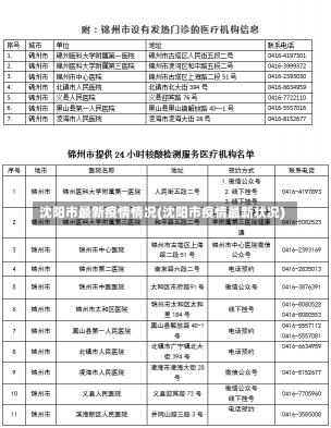 沈阳市最新疫情情况(沈阳市疫情最新状况)