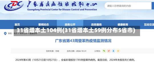 31省增本土104例(31省增本土59例分布5省市)