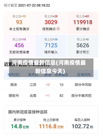 河南疫情最新信息(河南疫情最新信息今天)