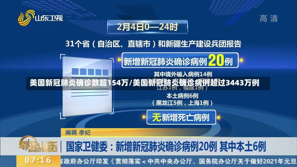 美国新冠肺炎确诊数超154万/美国新冠肺炎确诊病例超过3443万例