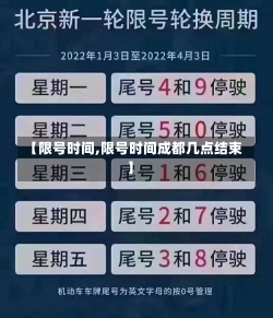 【限号时间,限号时间成都几点结束】