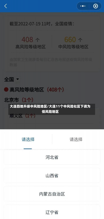 大连四地升级中风险地区/大连11个中风险社区下调为低风险地区