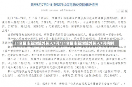 31省区市新增境外输入7例/31省区市新增境外输入7例病例