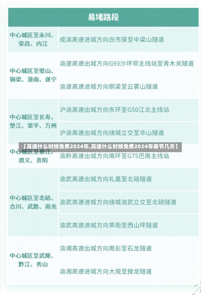 【高速什么时候免费2024年,高速什么时候免费2024年春节几天】