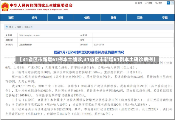 【31省区市新增61例本土确诊,31省区市新增61例本土确诊病例】