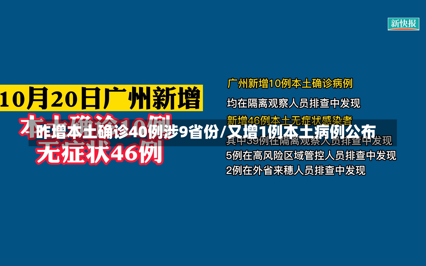 昨增本土确诊40例涉9省份/又增1例本土病例公布