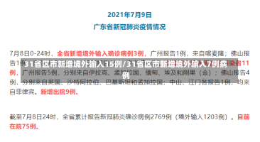 31省区市新增境外输入15例/31省区市新增境外输入7例病例